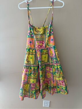 Resort vacation vibrant cotton dress girls size 9-10